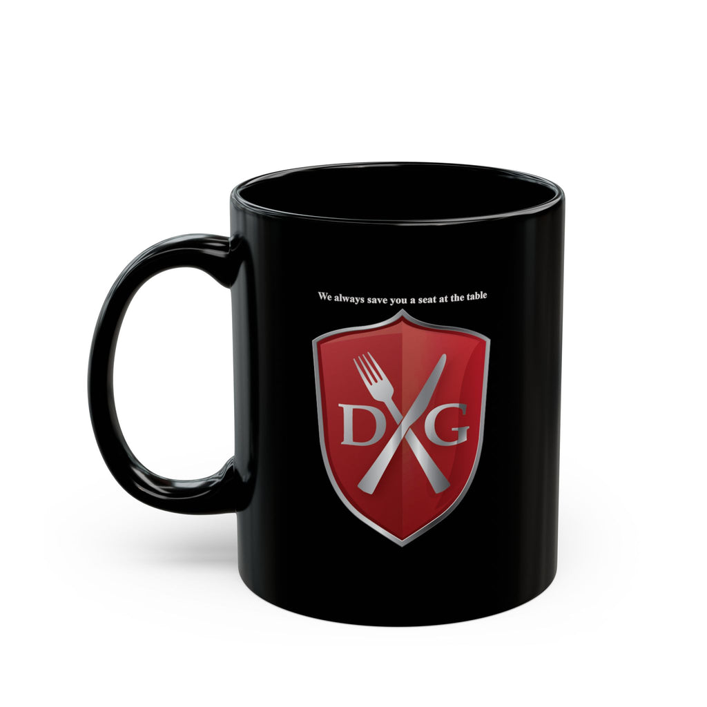 Dinner and a Game Mug — 'We always save you a seat at the table' Gaming Coffee Cup
