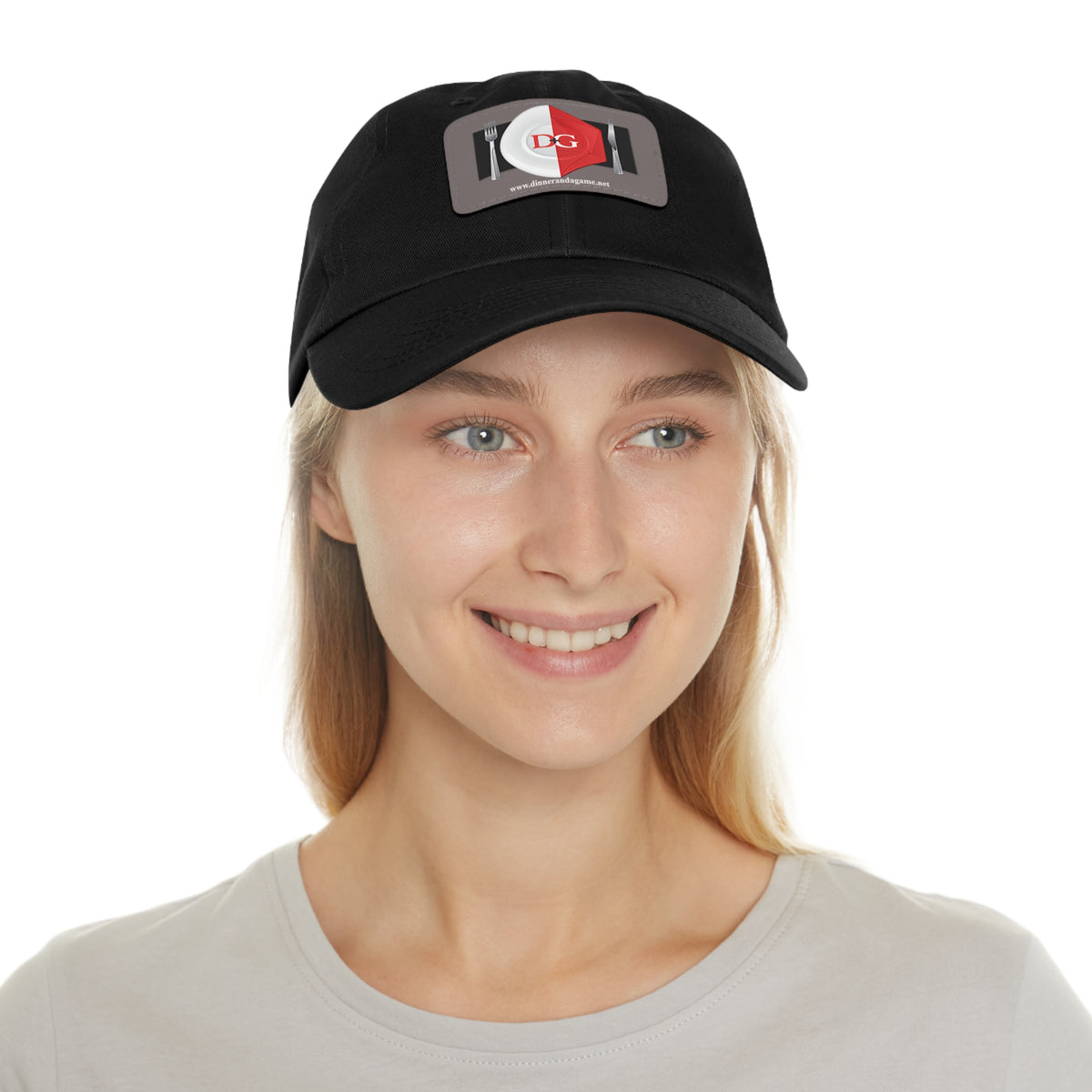 Dinner and a Game's Leather Patch Dad Hat