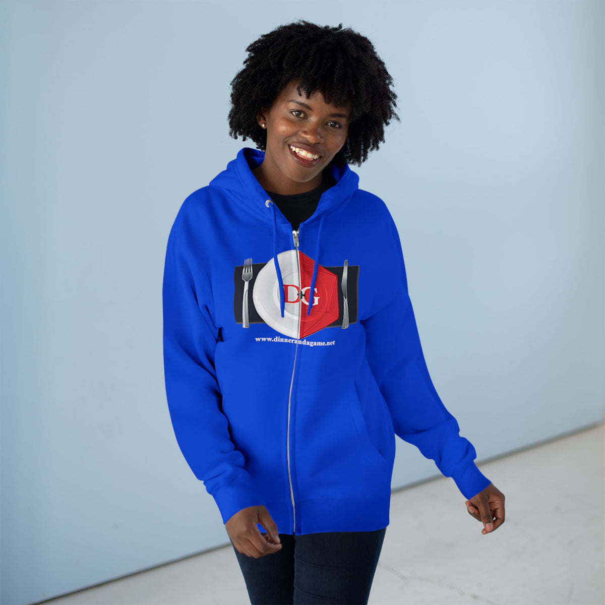 Dinner and a Game Zipper front hoodie