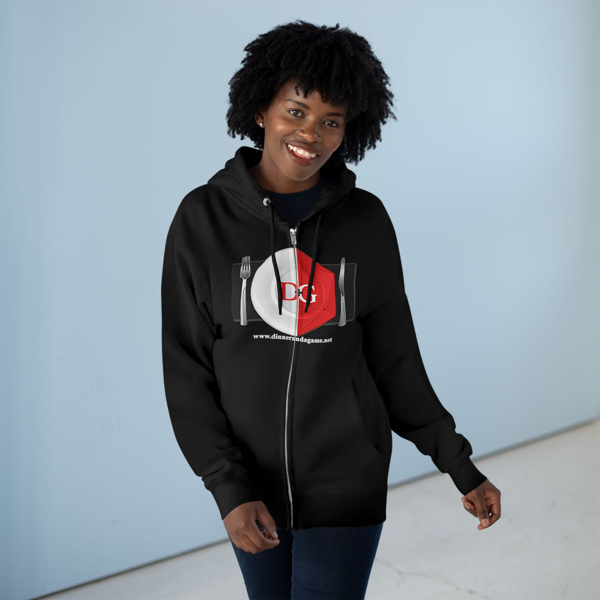 Dinner and a Game Zipper front hoodie