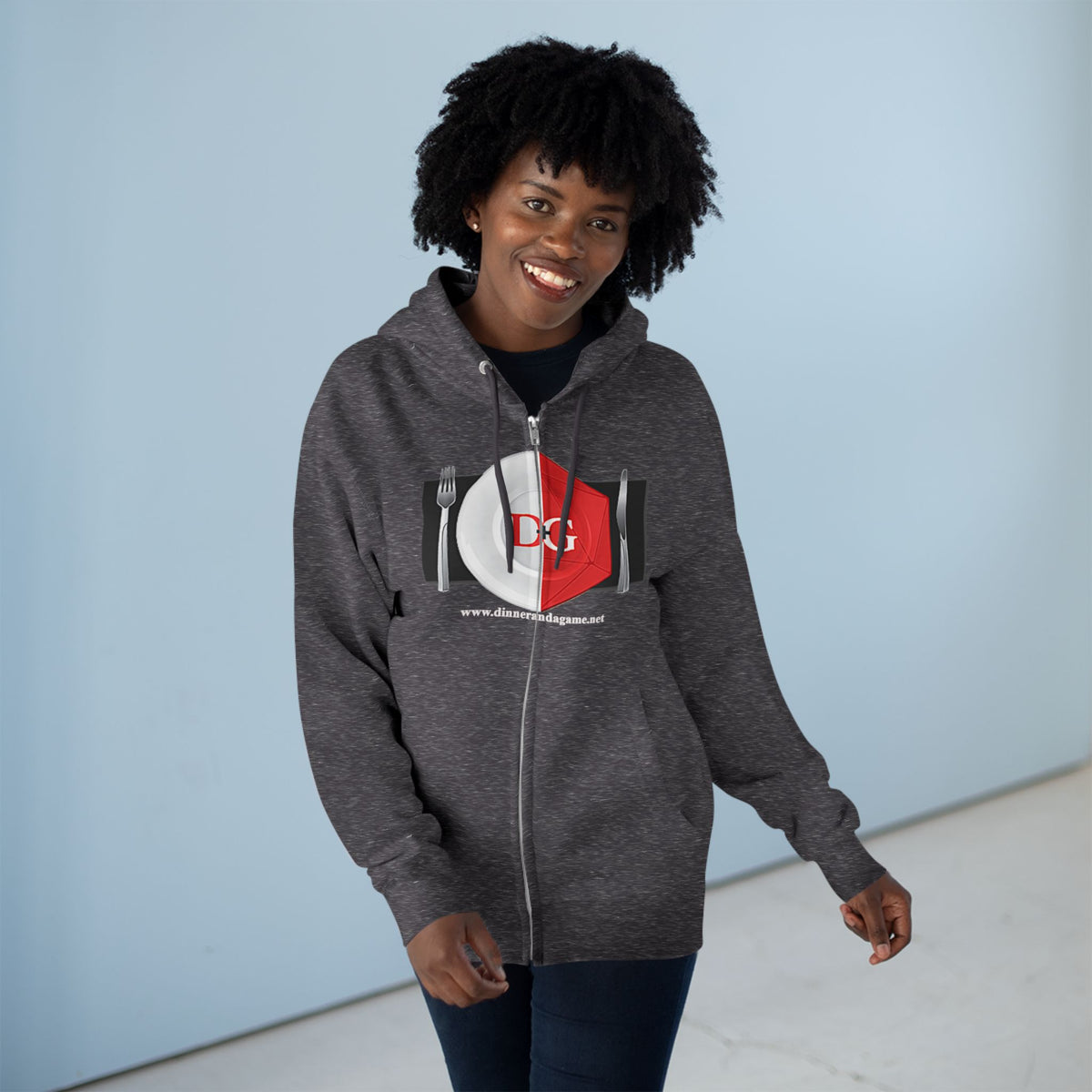 Dinner and a Game Zipper front hoodie