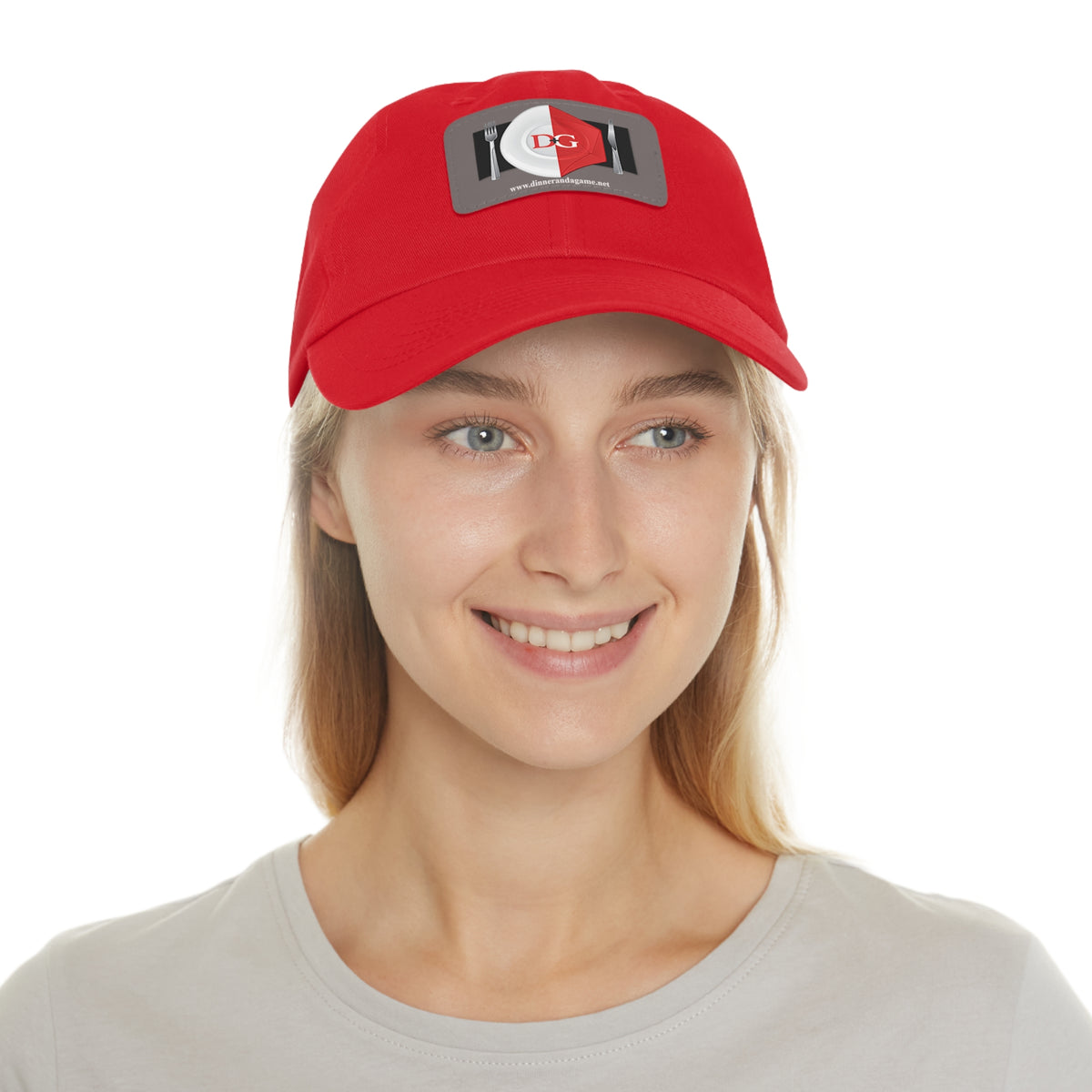 Dinner and a Game's Leather Patch Dad Hat