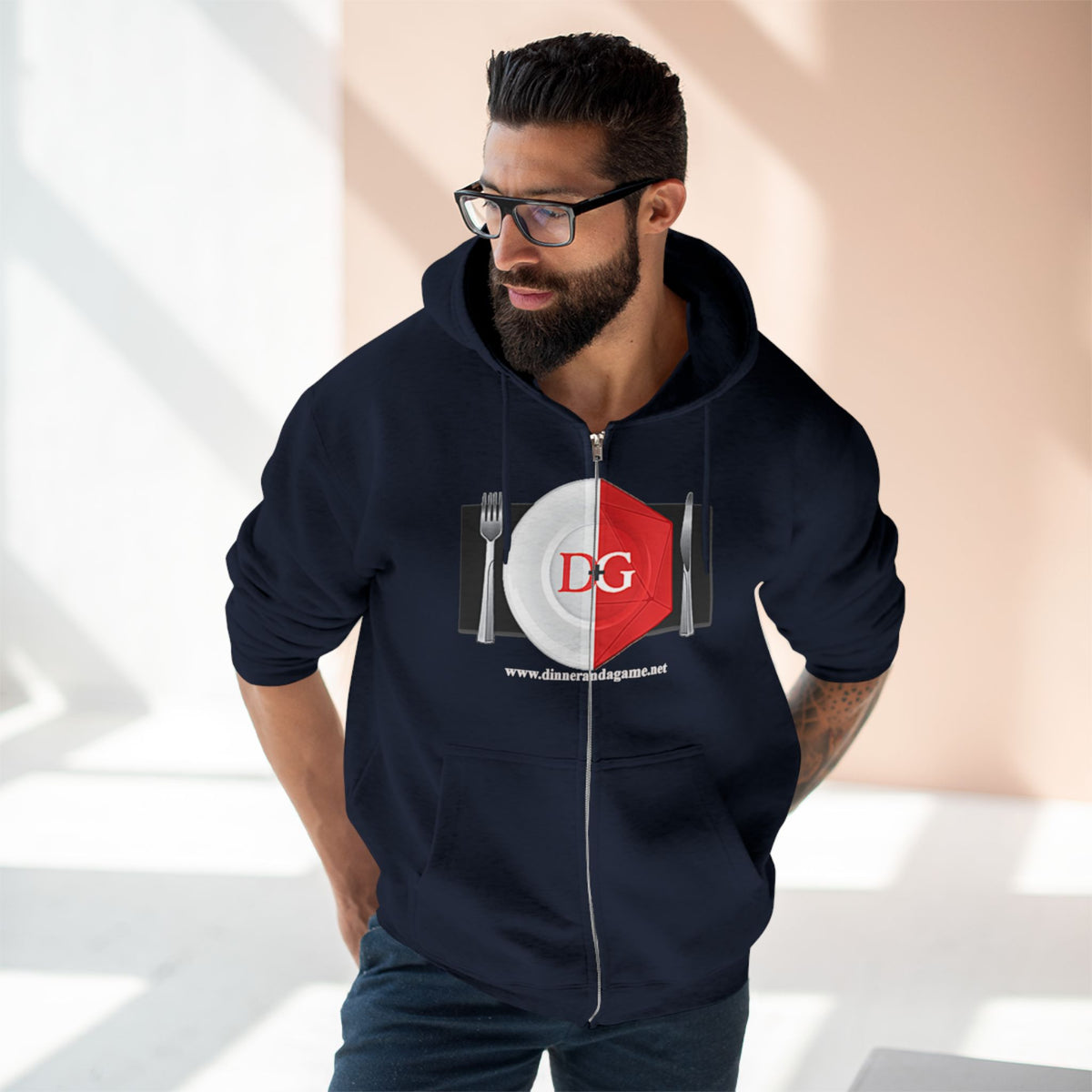 Dinner and a Game Zipper front hoodie