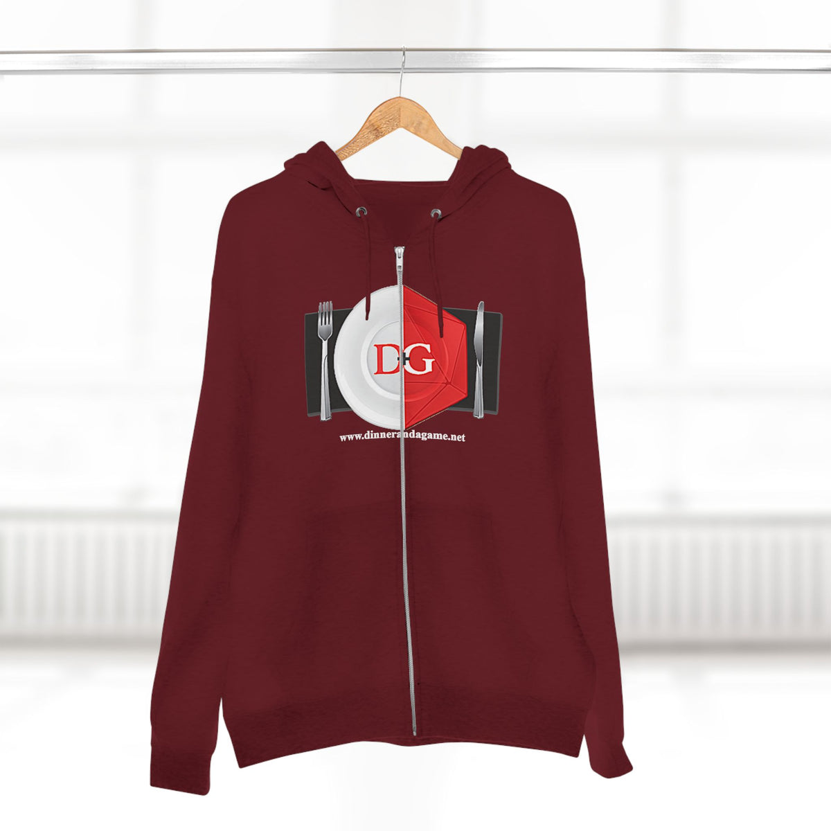 Dinner and a Game Zipper front hoodie