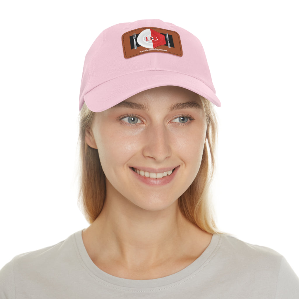 Dinner and a Game's Leather Patch Dad Hat