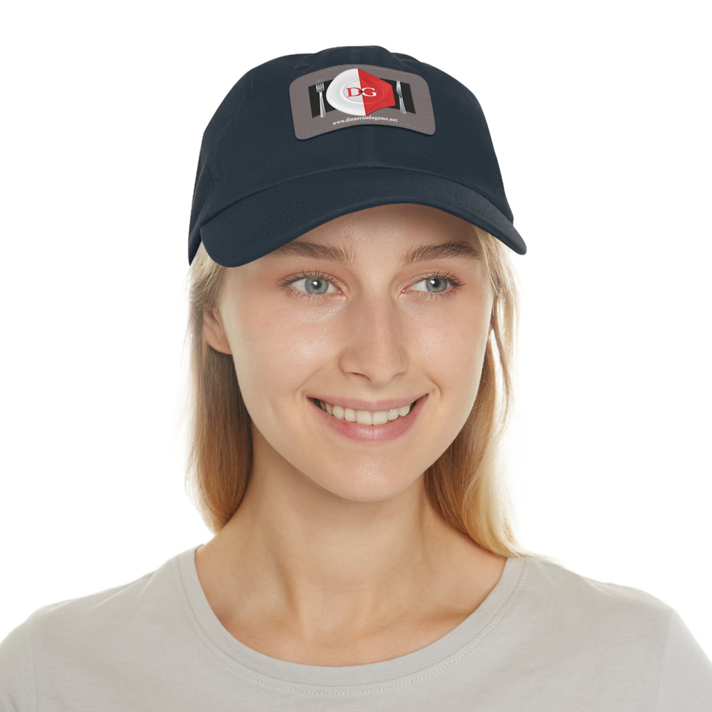 Dinner and a Game's Leather Patch Dad Hat