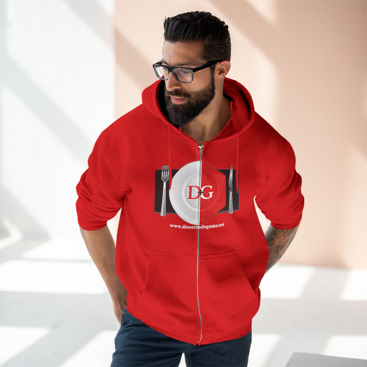 Dinner and a Game Zipper front hoodie