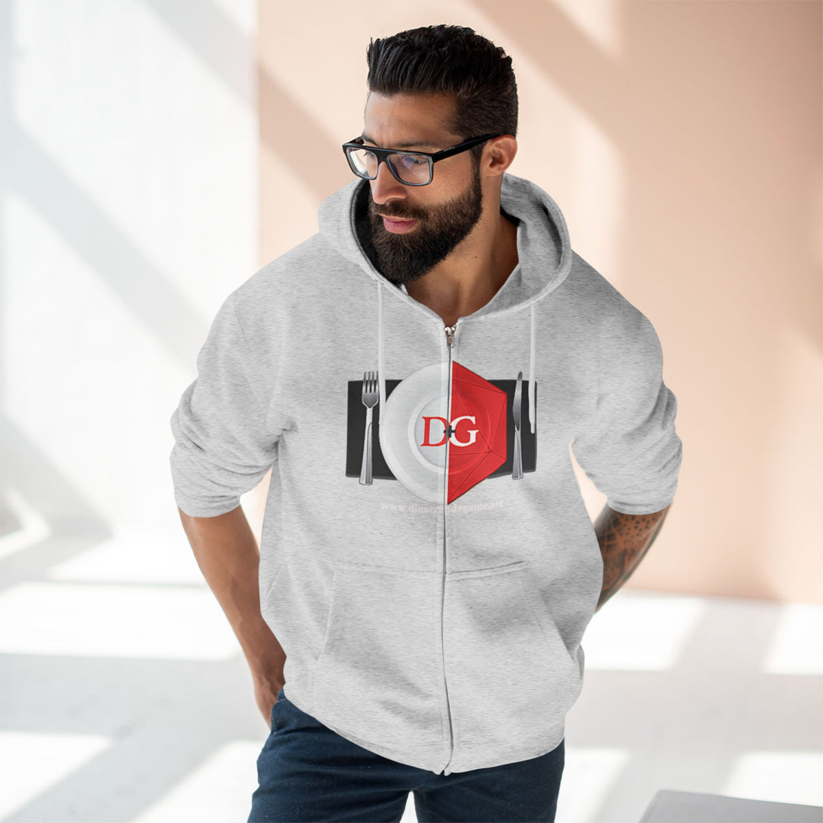 Dinner and a Game Zipper front hoodie