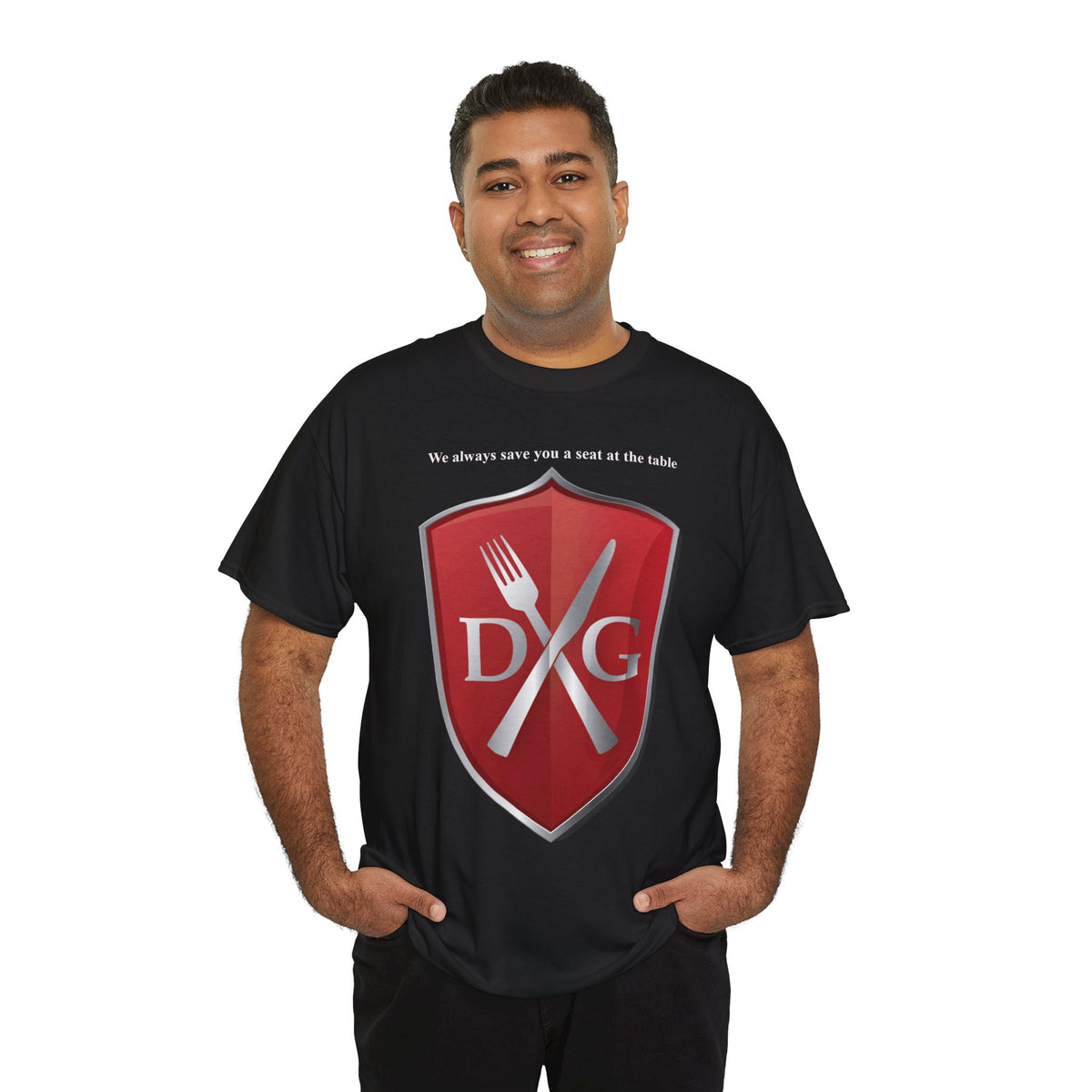 The Dinner and a Game branded shirt