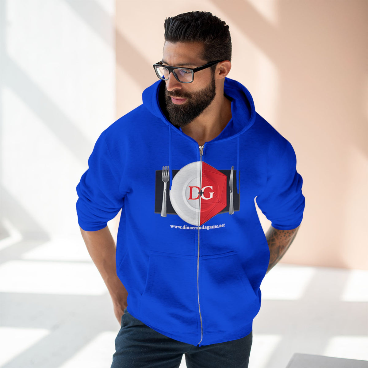 Dinner and a Game Zipper front hoodie