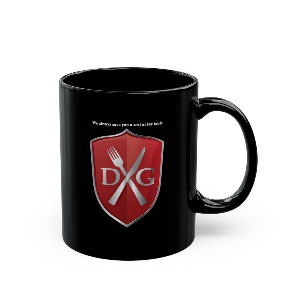 Dinner and a Game Mug — 'We always save you a seat at the table' Gaming Coffee Cup