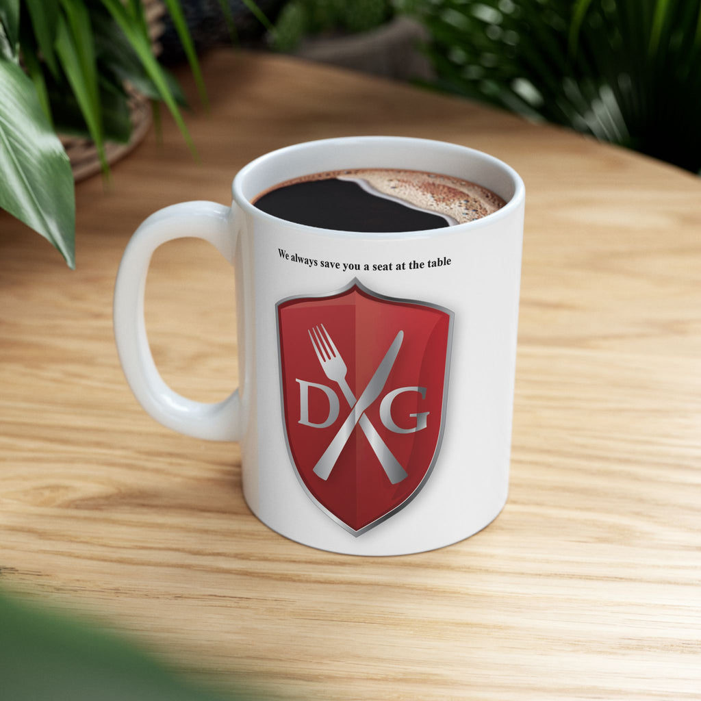 Dinner and a Game white Coffee Mug